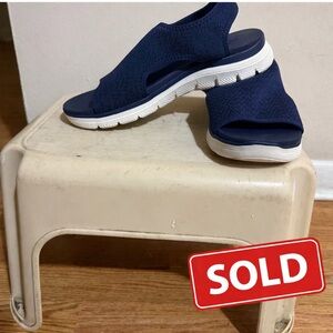 Skechers Navy Blue Yoga Foam Sandals